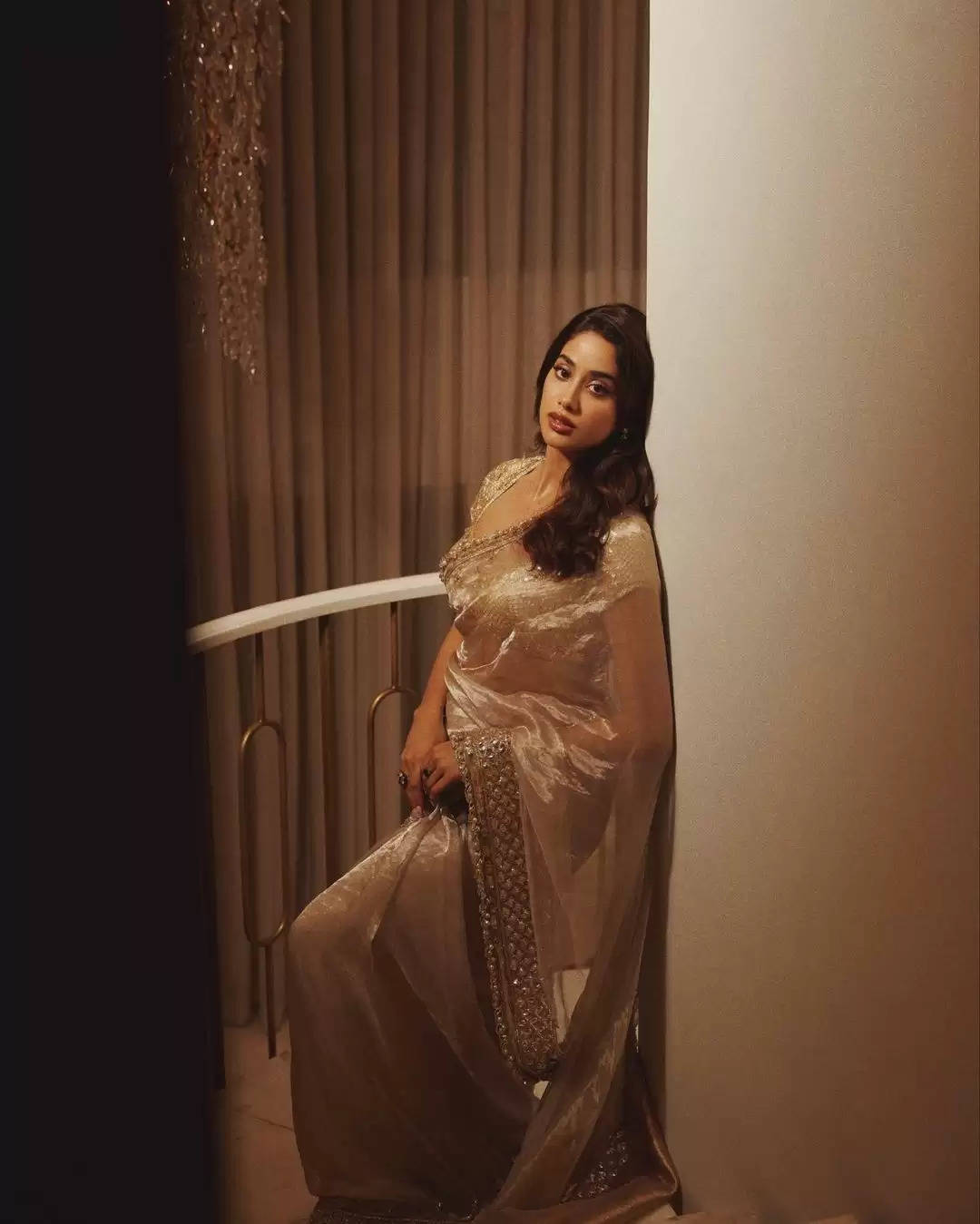 Marriage ceremony Visitor Saree Inspiration from Janhvi Kapoor