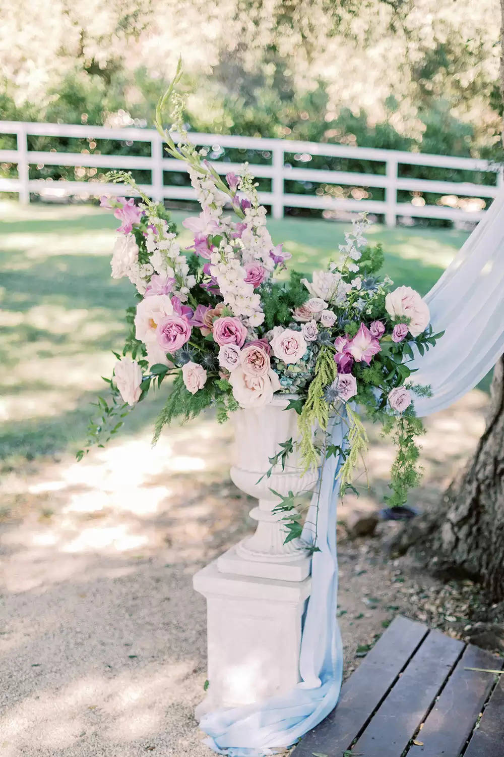 Romantic Woodland Marriage ceremony With Cloche Centerpieces & Lavender Blooms ⋆ Ruffled