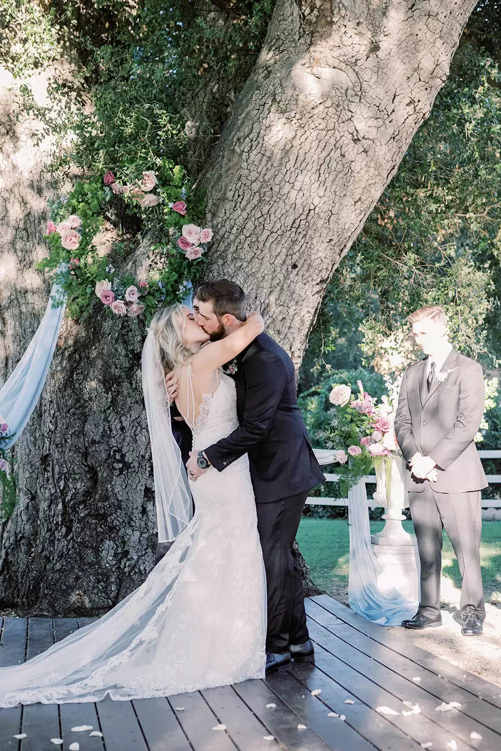 Romantic Woodland Marriage ceremony With Cloche Centerpieces & Lavender Blooms ⋆ Ruffled