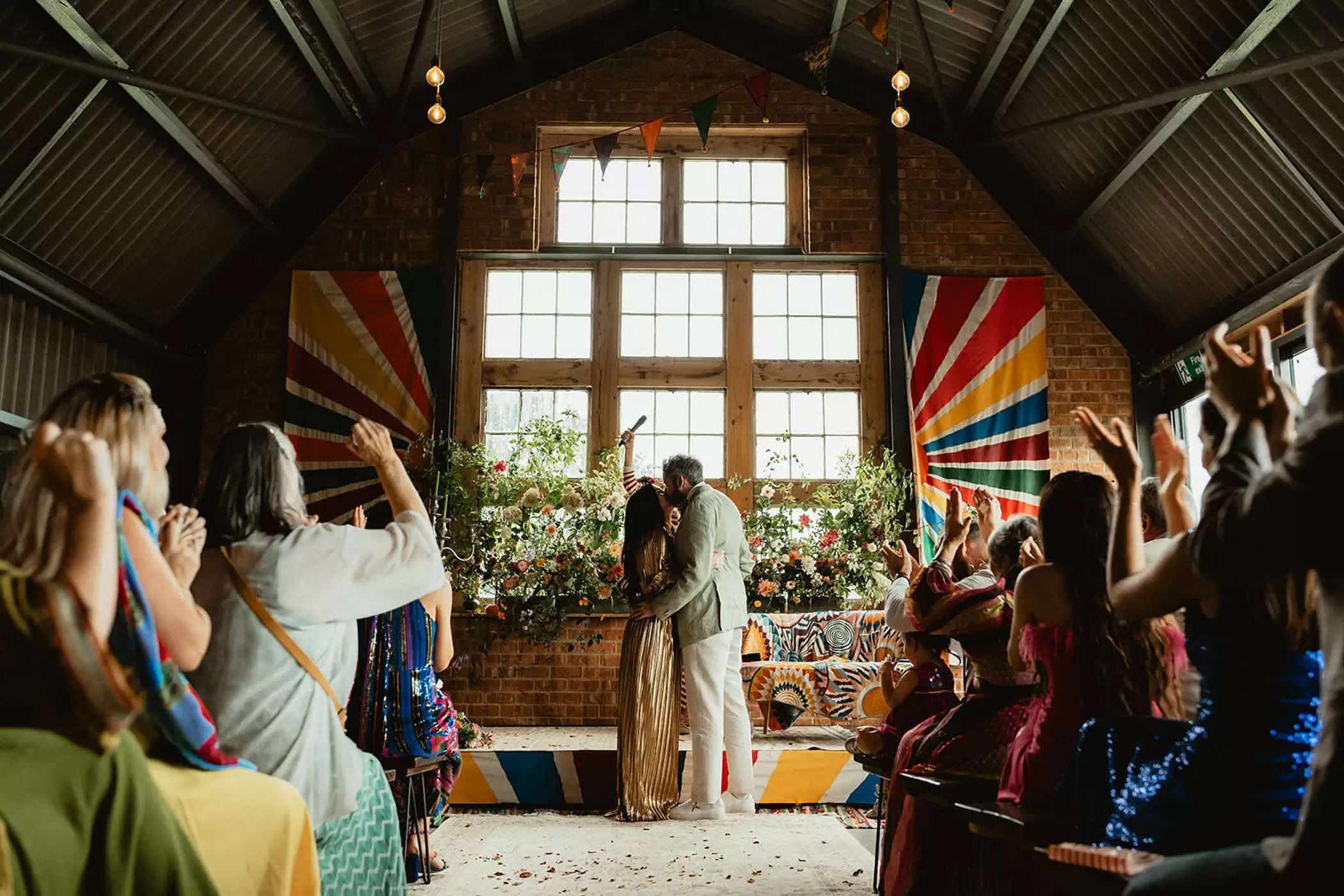 The Bride Wore a Gold Gown for This Vibrant + Distinctive Wedding ceremony in Wales
