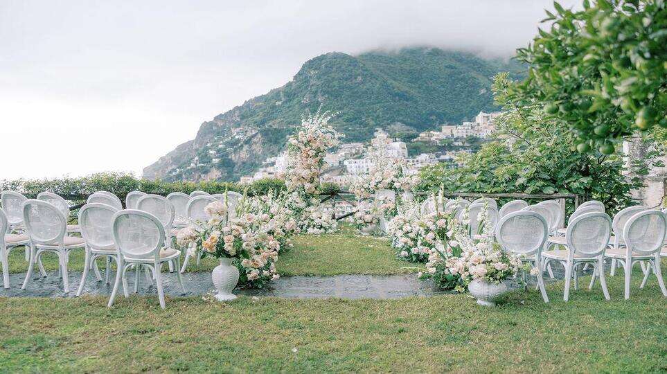 A Dream Marriage ceremony at a Pink Villa Overlooking the Amalfi Coast