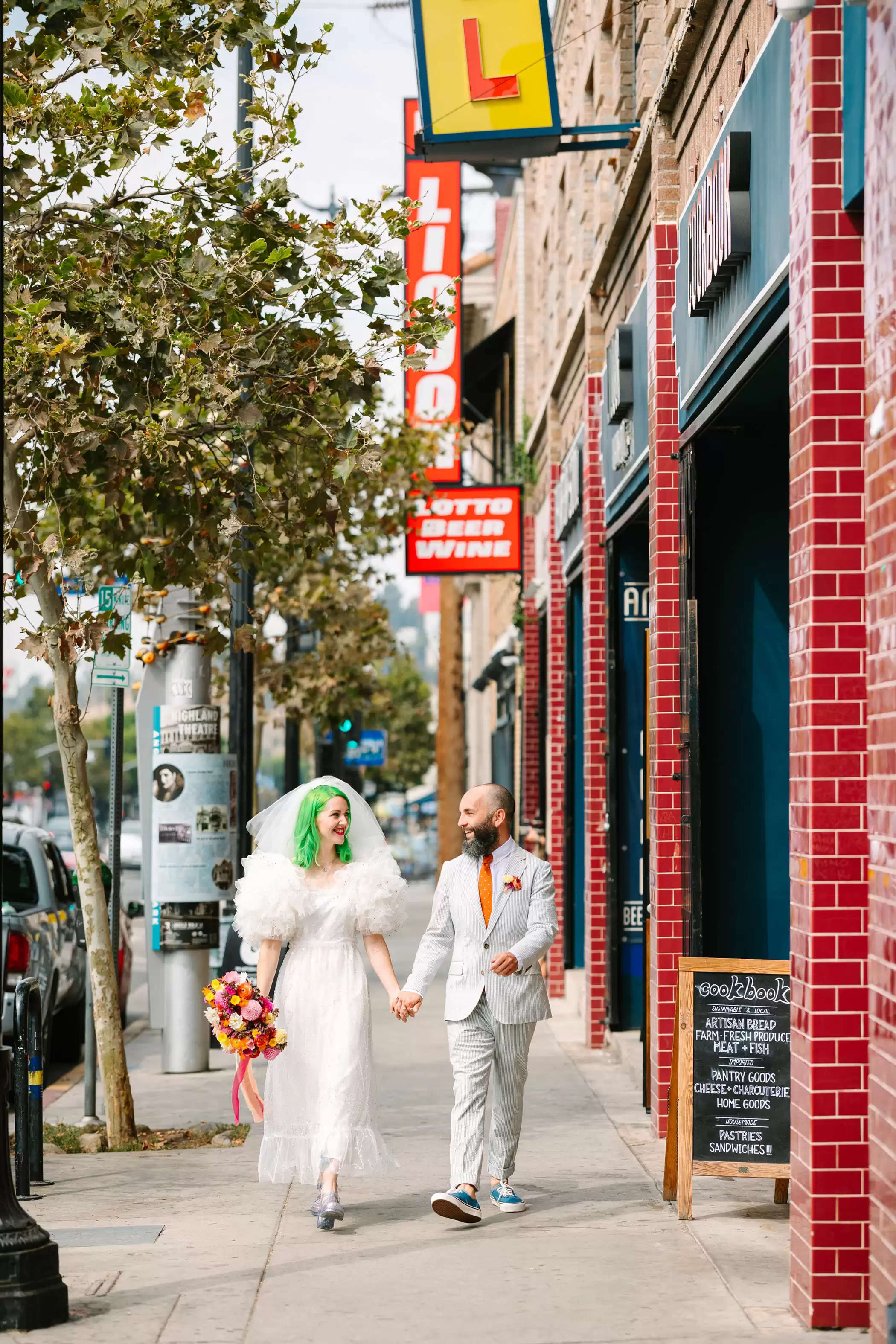 A Kooky + Colourful Highland Park Elopement...Officiated by a Puppet!