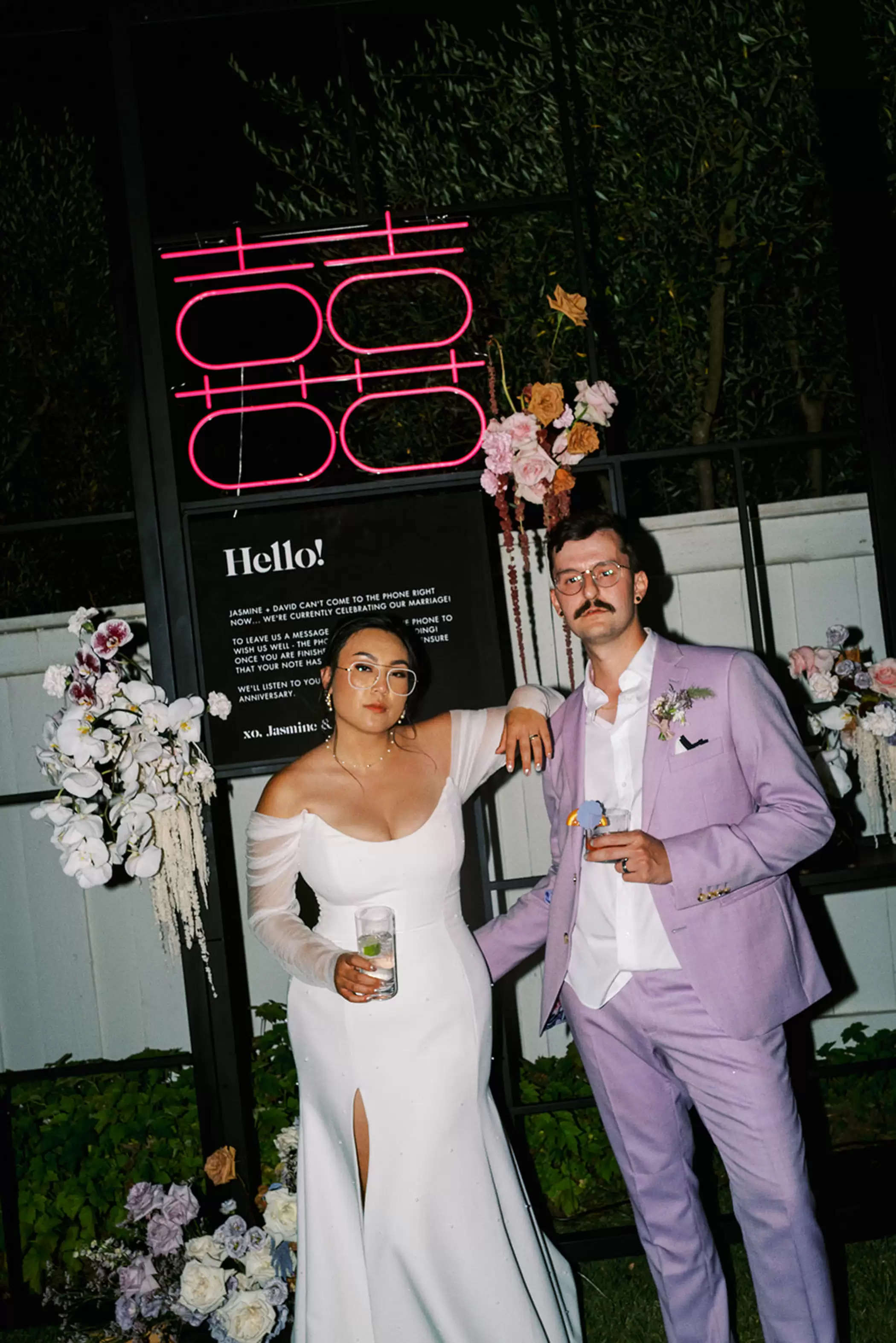 The Groom Wore a Purple Swimsuit for this Stylish + Whimsical Wine Nation Wedding ceremony
