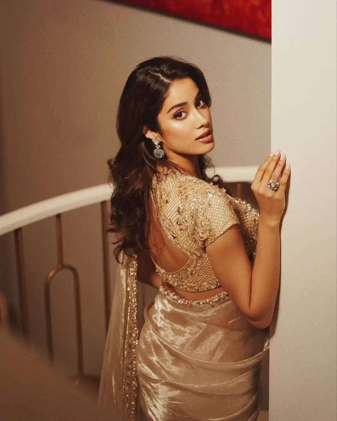 Marriage ceremony Visitor Saree Inspiration from Janhvi Kapoor