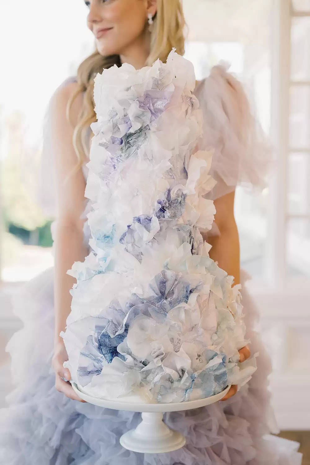 Butterfly Wedding ceremony Inspiration With A Ruffled Periwinkle Wedding ceremony Costume ⋆ Ruffled