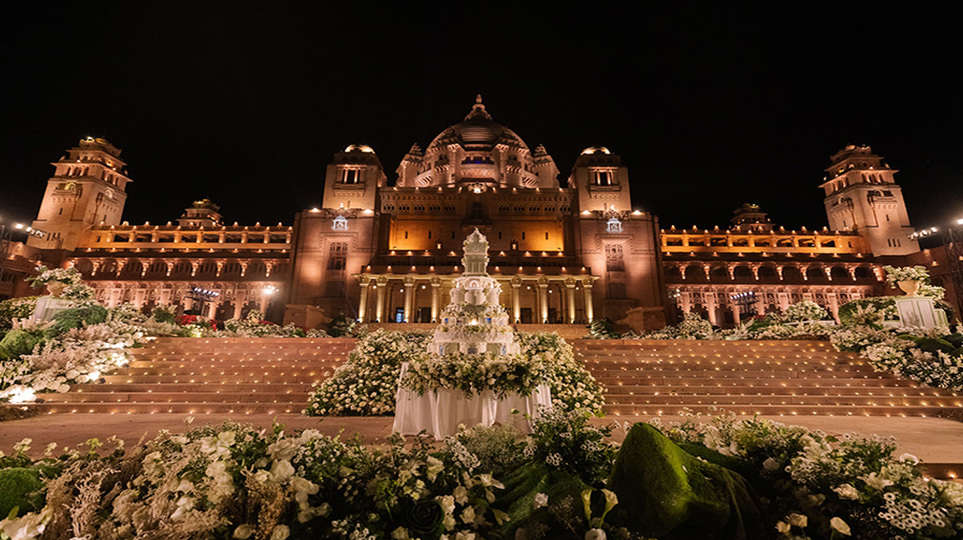 Witness the glory of India’s first each marriage ceremony drone present at Umaid Bhawan Palace!