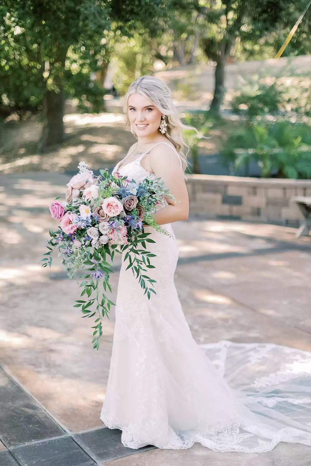 Romantic Woodland Marriage ceremony With Cloche Centerpieces & Lavender Blooms ⋆ Ruffled