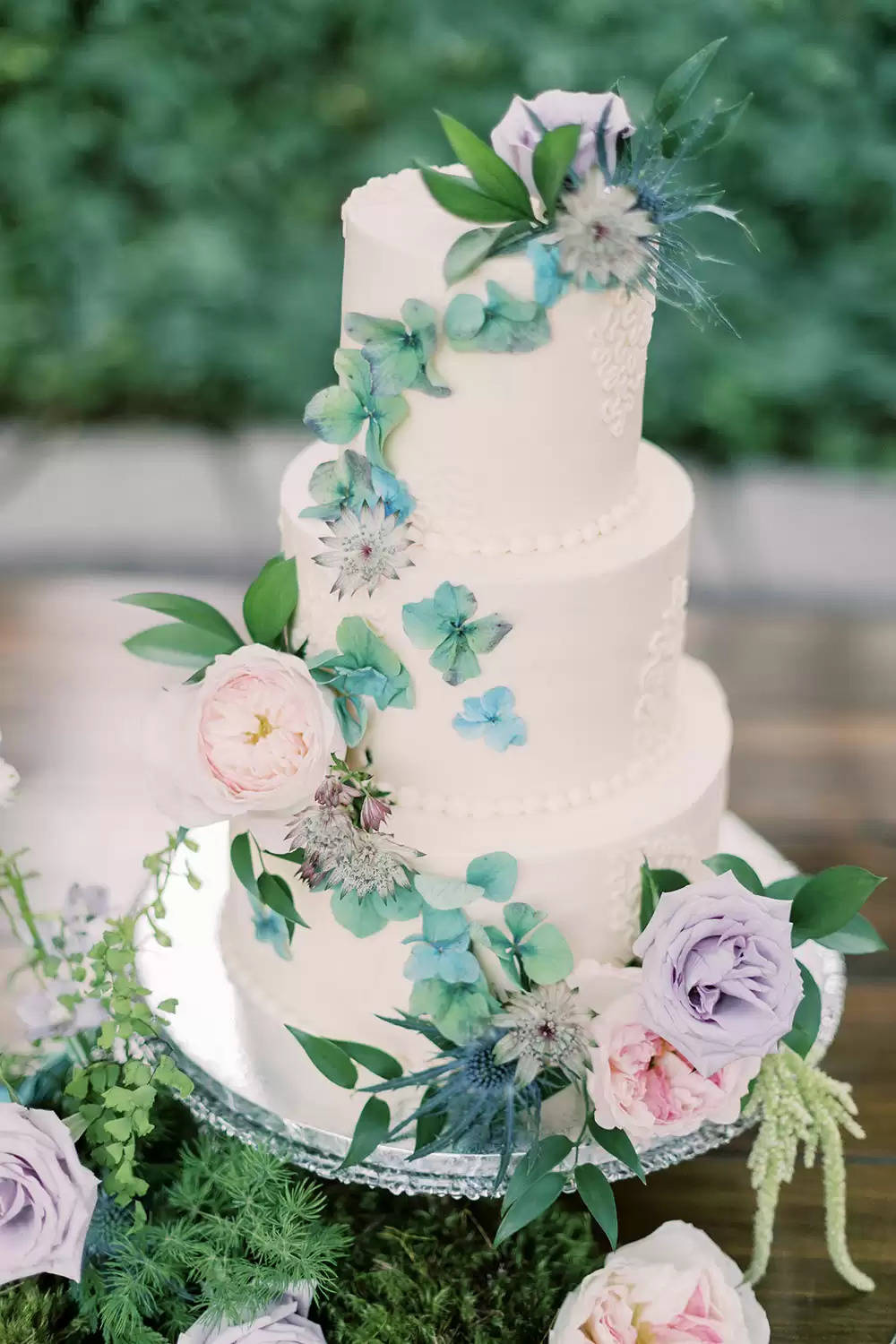 Romantic Woodland Marriage ceremony With Cloche Centerpieces & Lavender Blooms ⋆ Ruffled