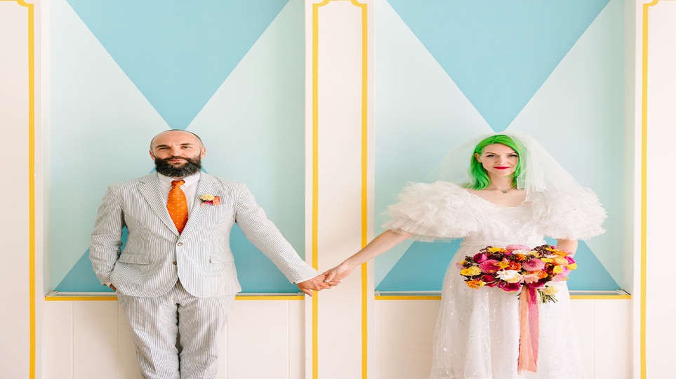 A Kooky + Colourful Highland Park Elopement...Officiated by a Puppet!