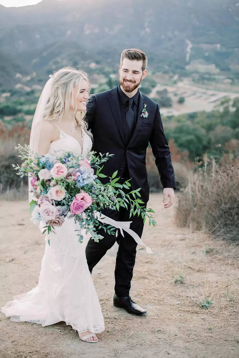 Romantic Woodland Marriage ceremony With Cloche Centerpieces & Lavender Blooms ⋆ Ruffled