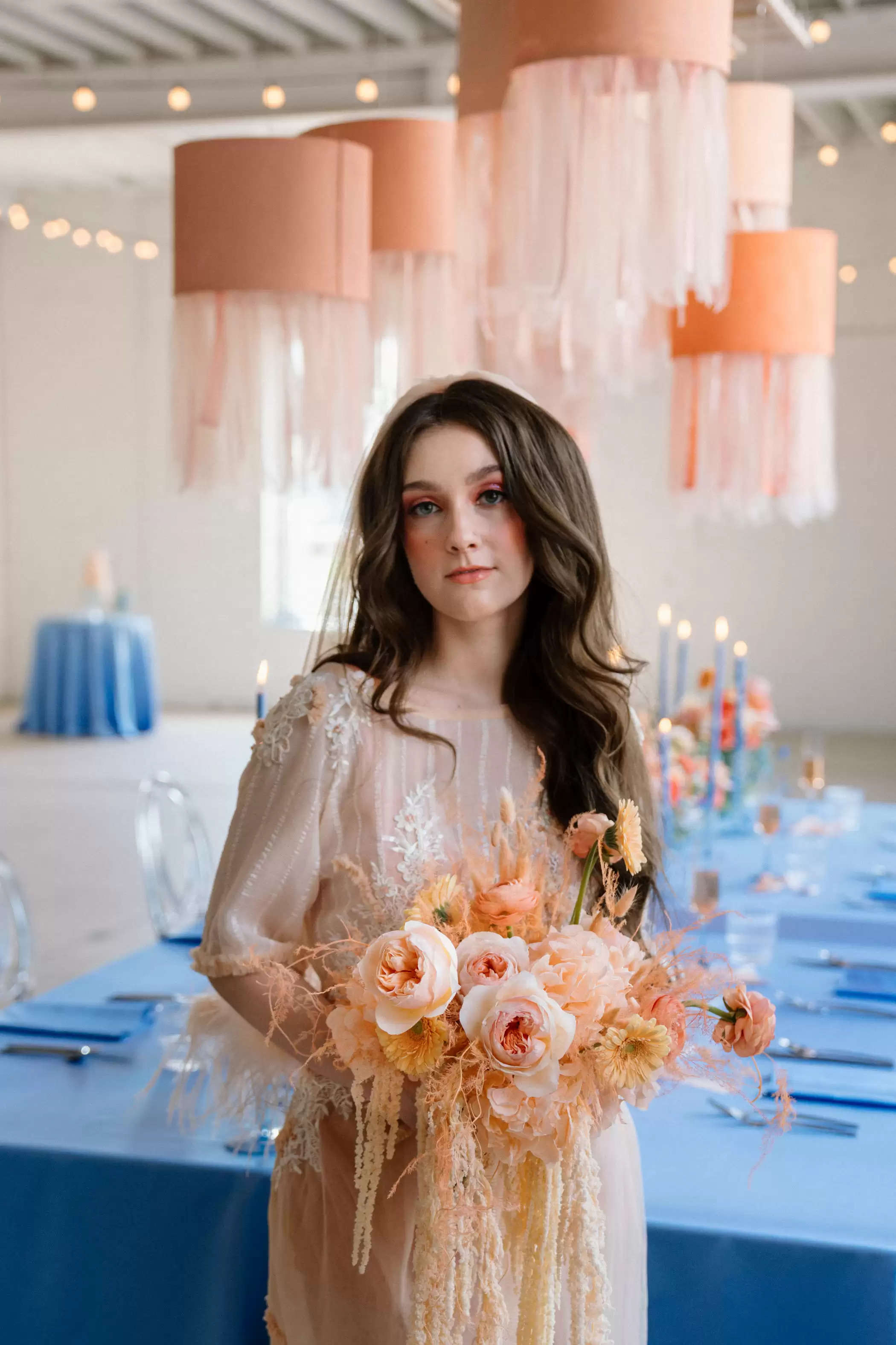 A Charming “Peach Fuzz” Impressed Warehouse Marriage ceremony with a Modern-But-Classic Vibe