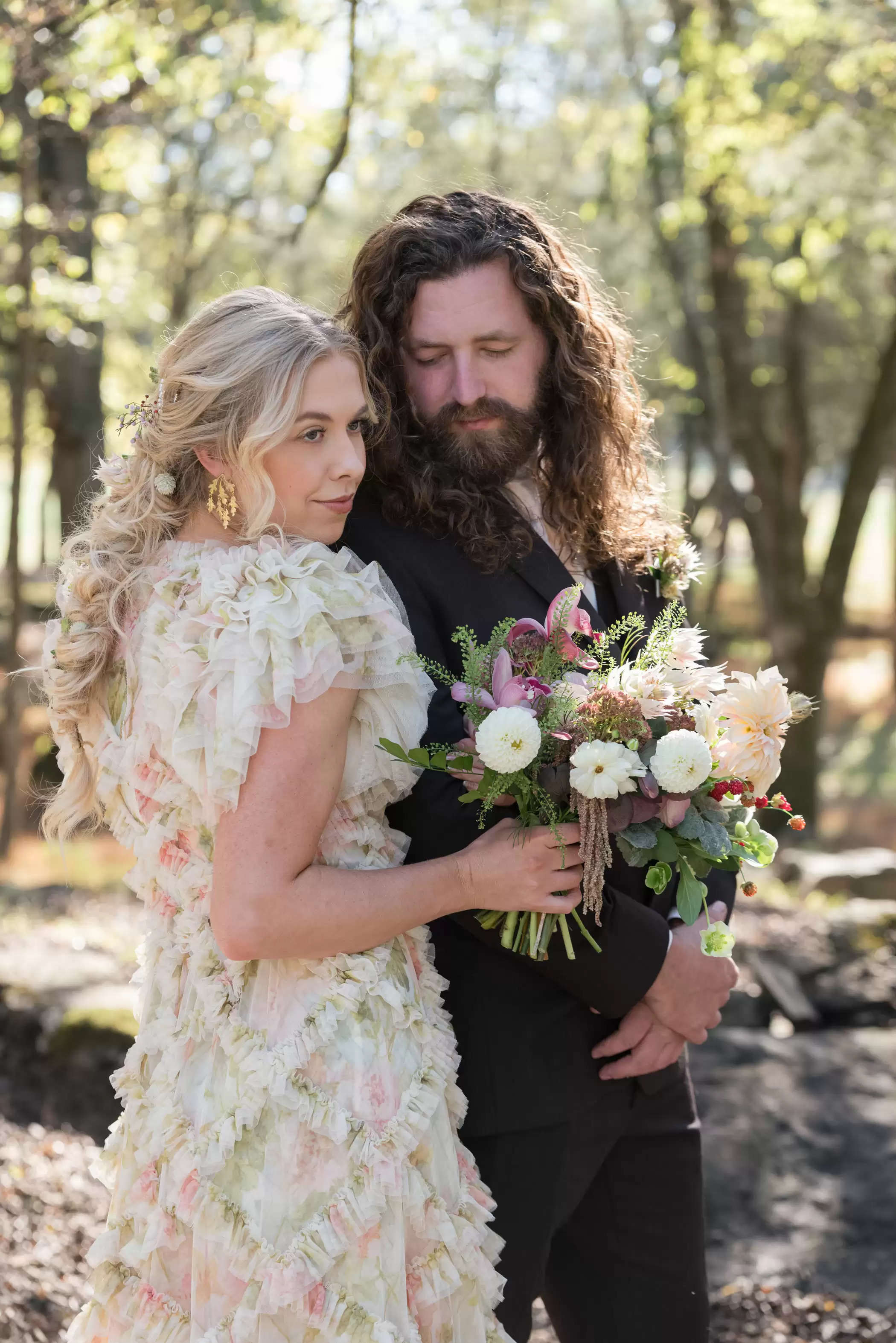 The Bride Wore A Floral Costume For This Fairytale Forest Wedding ceremony in North Georgia